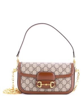 Gucci Horsebit Shoulder Bag Gg Coated #285866G22B